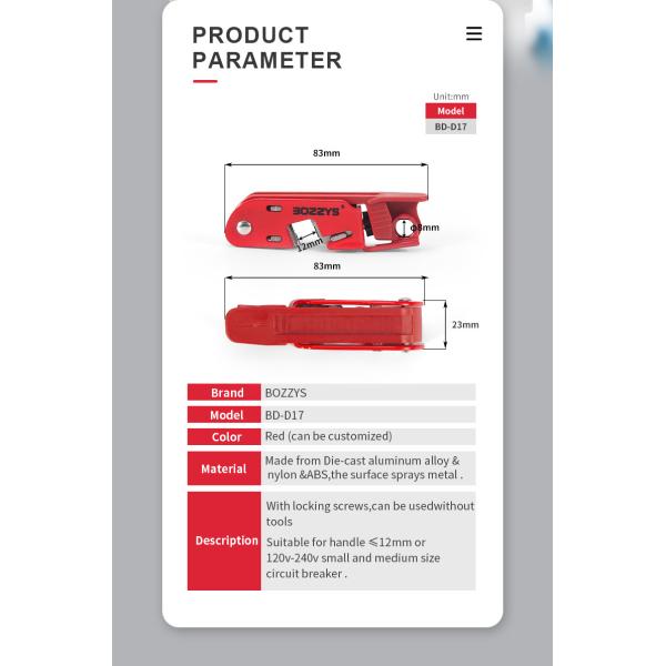 BOSHI New Type Nylon ABS Material Medium Circuit Breaker Lockouts for Industrial lockout-tagout