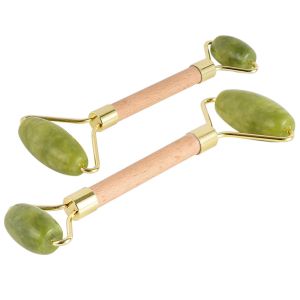 Puffy Eyes Double Jade Roller Stimulating Blood Flow Green Roller For Face