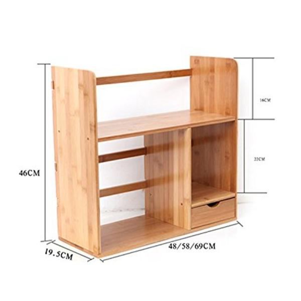 Rectangle BAMBOO File Stand Holder Desktop Bookcase for Multipurpose and Durable