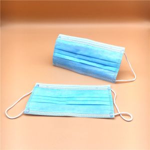 Blue 3 Layer Disposable Earloop Face Mask Non Woven Anti Virus Anti Dust Blue