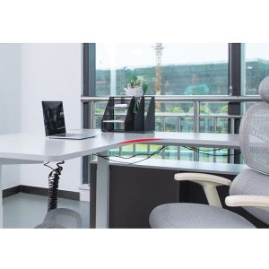 Custom School Student Study Wooden L-shaped Laptop Desk with Height Adjustable