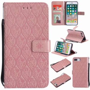 iPhone Leather Protective Case with Flower Embossed Pattern