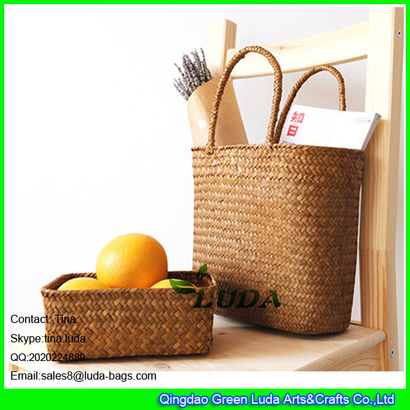Quality LUDA handmade seagrass straw bag and storage bin sets wholesale