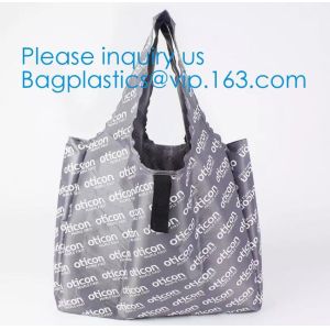 China Folding Eco Recycled Reusable Trolley Custom Portable Cloth Polyester/Nylon Foldable Grocery Tote Shopping Bag on sale