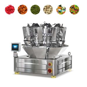 PLC Multihead Weighing Machine Multi Head Scales For Puffer Food Fruit