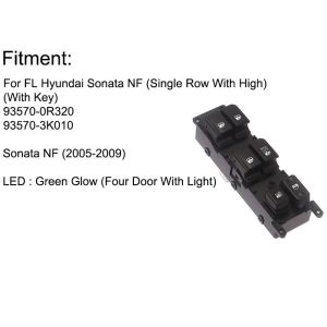 Cheap High Sensitivity Driver Side Power Window Switch Front Left Green Light for sale