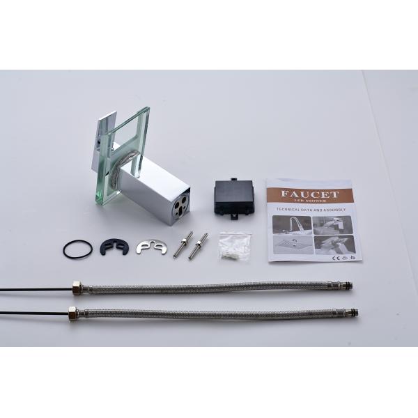 Contemporary 3 Color Change Bathroom Basin Faucets For Hotel Use , CE Certified