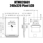 2.0 Inch SPI TFT LCD Module Display Practical 240x320 HTM020A01