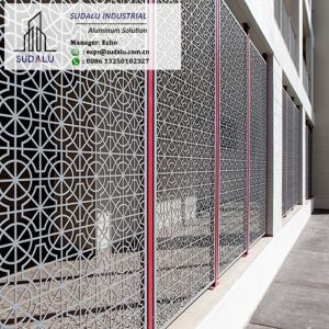 China SUDALU RAL Outdoor Laser Cut Decoration Aluminum Sheet Metal CNC Laser Cut Perforated Panel on sale
