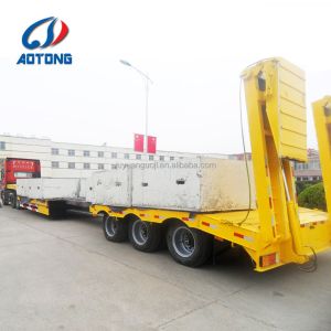 4 Axle Extendable Low Bed Trailer with 90 /50 King Pin and Heavy Duty Landing