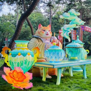 Cat Chinese Festival Lantern Decoration for Theme Park Light Exhibition
