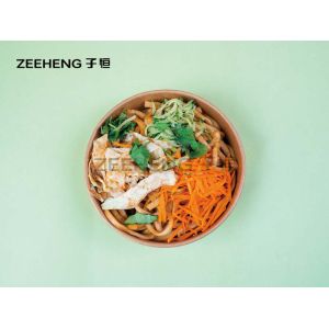 Biodegradable Disposable Paper Bowls With Lids Waterproof 1100 ML For Salad