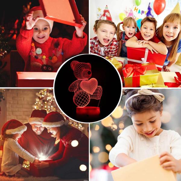 Quality Teddy Bear Led Desk Light Touch 7 Color Changing Table Lamps Room Decor wholesale