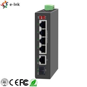 China 4-port 10/100/1000BASE-T PoE + 1-port 1000BASE-X SFP + 1-port 1000BASE-T Industrial 250m PoE Switch on sale