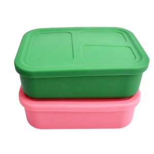 Shatterproof Harmless Silicone Lunch Containers , Microwaveable Silicone Storage