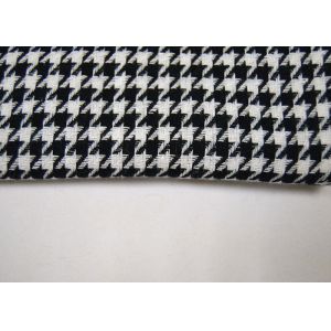 Black And White Herringbone Fabric , Geometric Pattern Jacquard Fabric