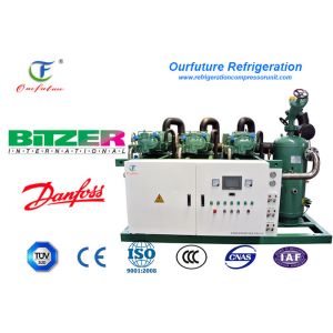 R404a HSK7471-75 screw type parallel compressor racks for -18 degree cold