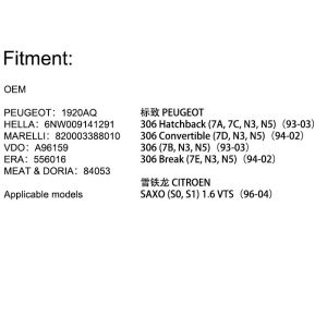 A96159 Idle Speed Motor 1920AQ For PG306 Saxo Picasso Peugeot 306 1.6L