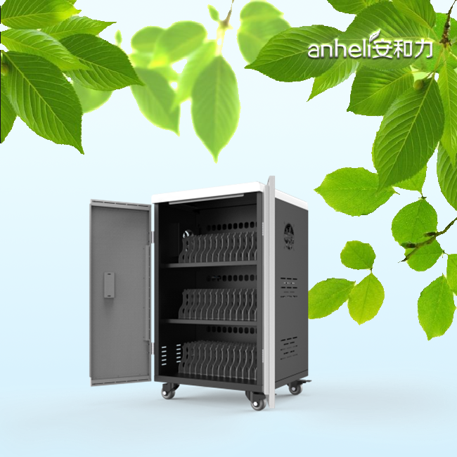 Ipad Charging Cabinet AC Power Sockets Directly Charging Cart