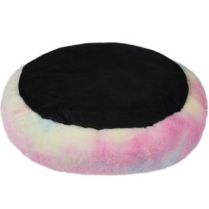 Rainbow Plush Round 50*10cm Plush Pet Beds Unique Design