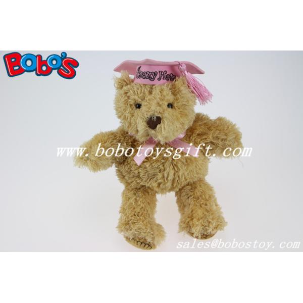 Quality 6" Plush Education Teddy Bear With Pink Crazy Hats wholesale