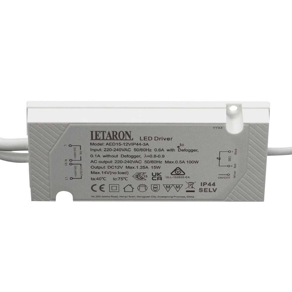 IP44 European standard ultra-thin power adapter with wire (defogger) 15W