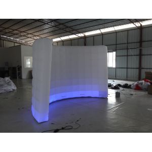 Cheap 210D Oxford Cloth Office Decoration Inflatable Curve White Led Wall for sale
