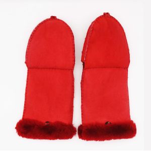 Multifunctional Sheep Skins Leather Mittens Touch Screen With Fingers