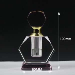 6ml Pink Crystal Perfume Bottle with Engraved Design