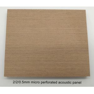 Natural Oak Veneer Microperf Micro Perforated Acoustic Panel Customized