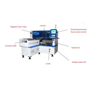 Stable Visual Position 40000CPH 4KW LED SMD Chip Mounter