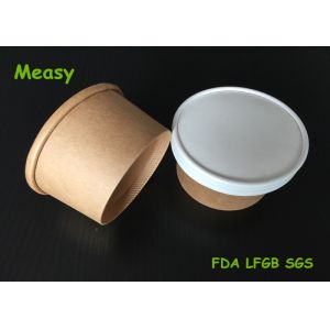 Insulated 8oz Kraft Thick Paper Soup Bowl With Non vented Paper Lid