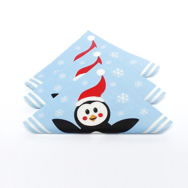 17gsm Printed Paper Dinner Napkins , Towel Tissue Blue Paper Serviettes