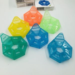 Portable 7 Day Pill Box with Separate Compartments Pill Case to Hold Medication