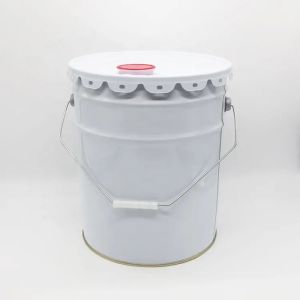 Cheap Custom Logo Leak Proof Cylindrical Iron Tinplate Pail With Lid For Chemical Liquid Storage for sale