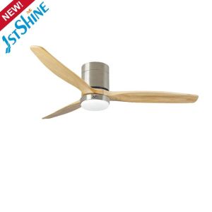 52 Inches Wooden Blades LED Lighting Ceiling Fan with Remote Control Switch