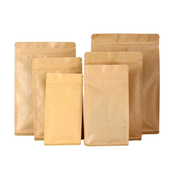Quality Kraft Paper Flat Bottom 750g Resealable Dog Food Bag wholesale