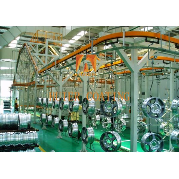 Fully Automated Assembly Electrostatic Spray Painting Line For Wheel Hub Spray