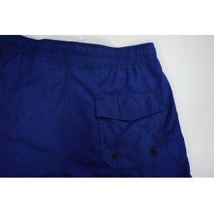 Short Length Blue Boys Board Shorts Peach Skin Fabric With Elastic Waistband