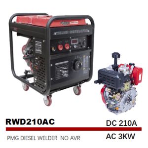 75V 210A Arc DIESEL Powered Engine Driven Welders 25L Tank Medium Frequency