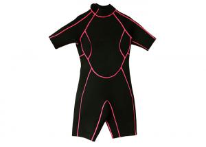 Cheap 3mm Kids Half Body Wetsuit , Black Custom Shorty Wetsuits For Snorkeling for sale