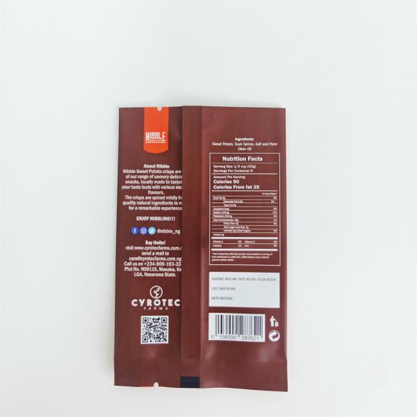 Custom Printed Food Grade Nitrogen Flush Chips Bags Sealer Metallic Foil Packaging Bags For Potatoes Chips