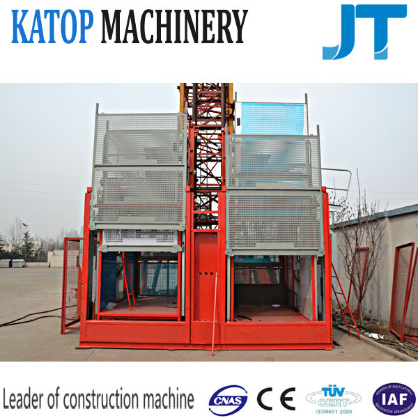 Power frequency high work effiency 2t load double cage hoist SC200/200 for