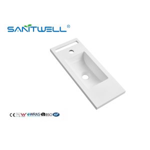 Cheap New Design Standrad SWL555 Size Artificial Stone Basins Solid Surface Easy Clean Rectangle Shape Semi-Counter Sinks for sale