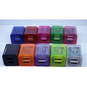 Lucency charger transparency case mini charger USB connecter LED indicator 5V1A