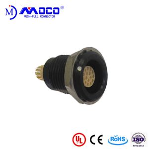 M12 16 pin black chrome receptacle female quick release cylinder connector