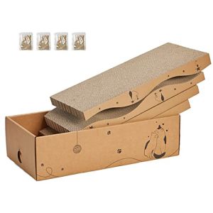Cheap Cat Scratcher Cardboard Scratch Pad Box for Indoor Cats,5pcs Scratching Board Bed Reversible Durable,with Catnip for sale