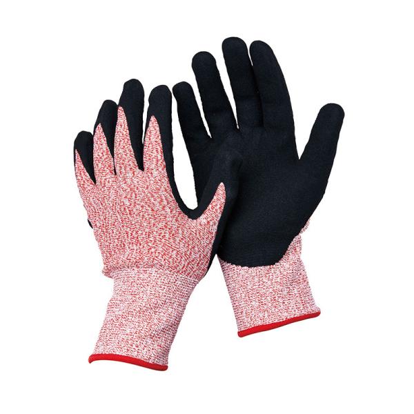 Quality Construction Essential N-D142 HPP Knitted with Sandy Nitrile Coated Cut Resistant Gloves wholesale