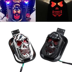 Skull Head Shape Red LED Motorcycle Tail Light with Rear Position for Enhanced