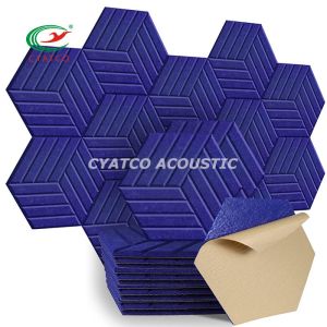 Flame Retardant Hexagon Acoustic Panels Beveled Sound Proof Foam Panels For Wall